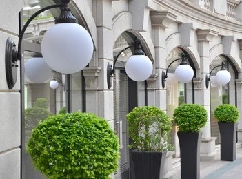 Наружный современный светодиодный садовый настенный светильник 150 мм, глобус из ПММА с прозрачным глобусом, черная основа для отеля, склада, сада
